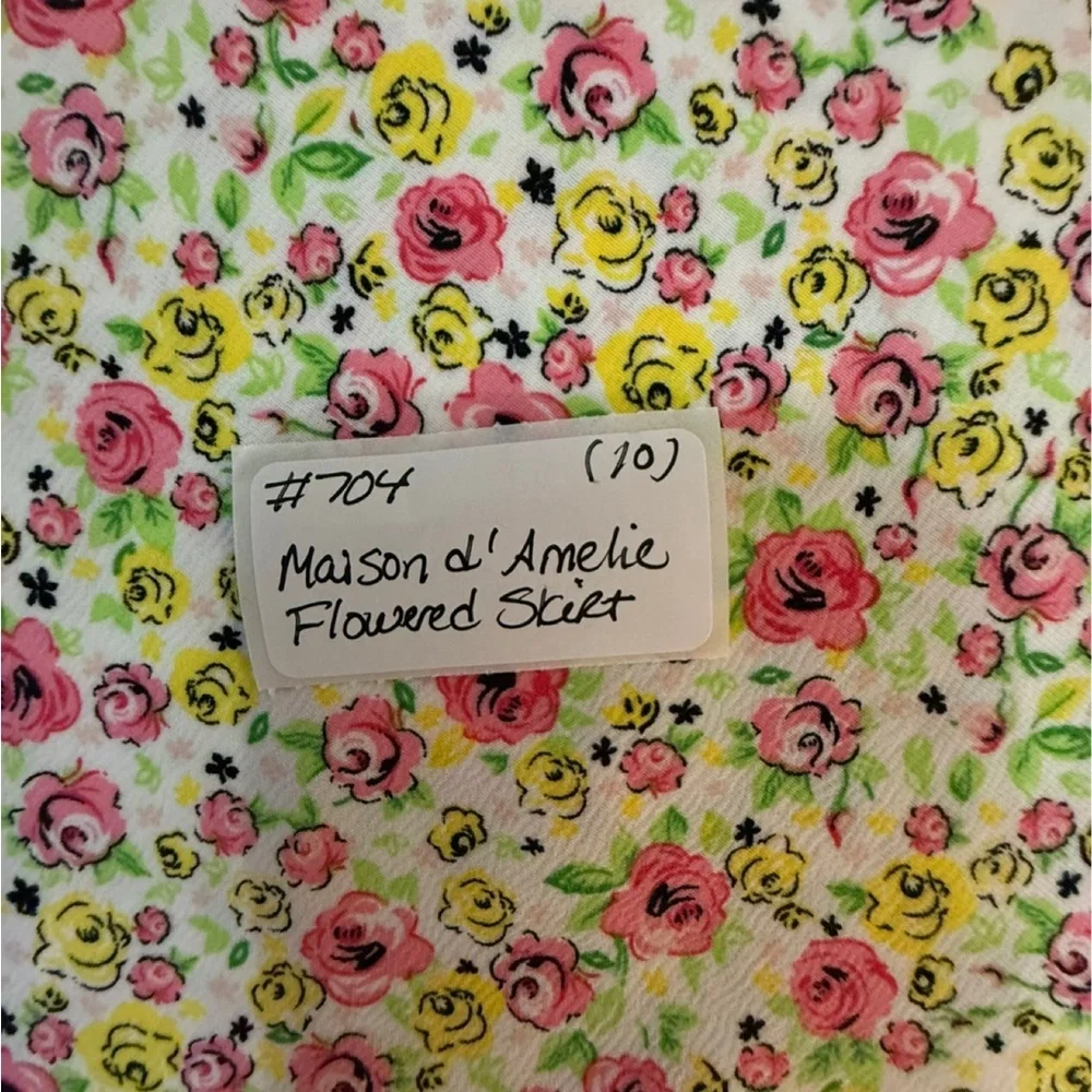 Maion d’ Amelie Floral Cream Skirt, Size 10